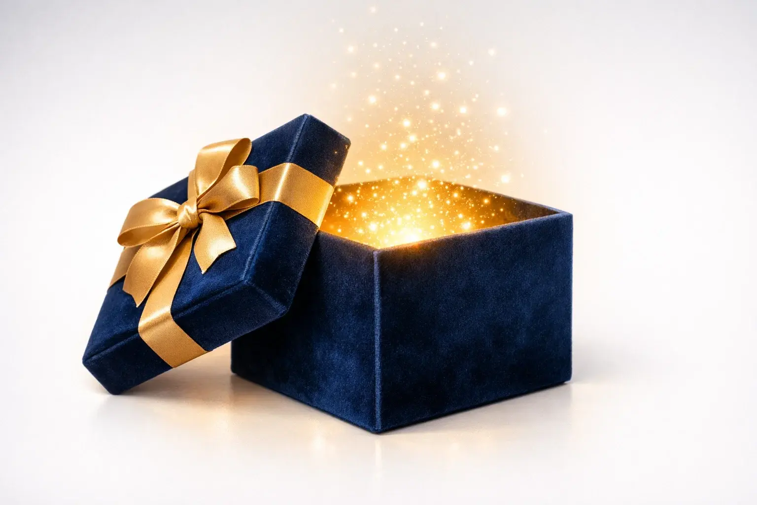 Coffret cadeau ouvert avec symbole de bienvenue représentant les bonus des bookmakers