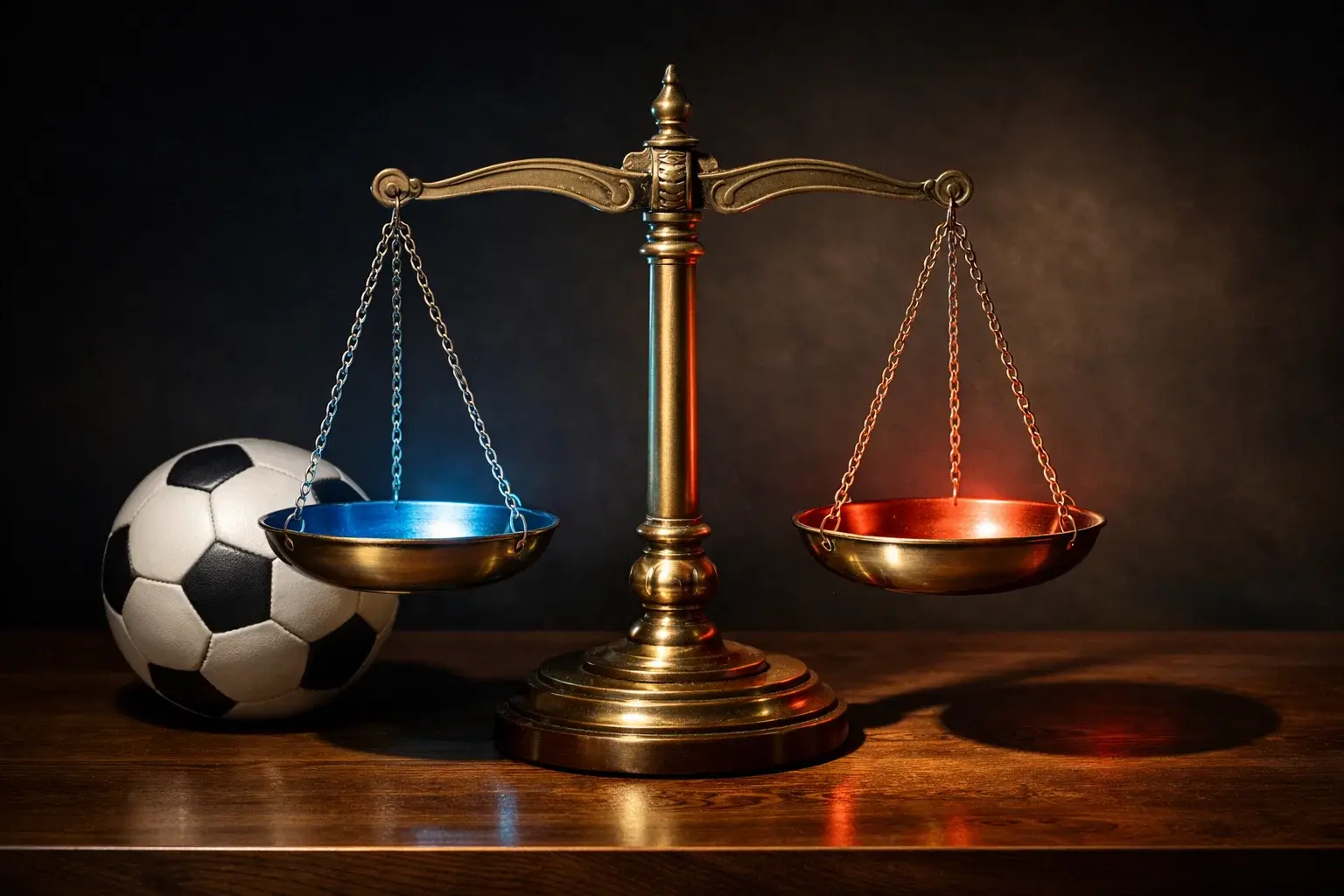 Balance symbolisant l'équilibre du handicap asiatique dans les paris football