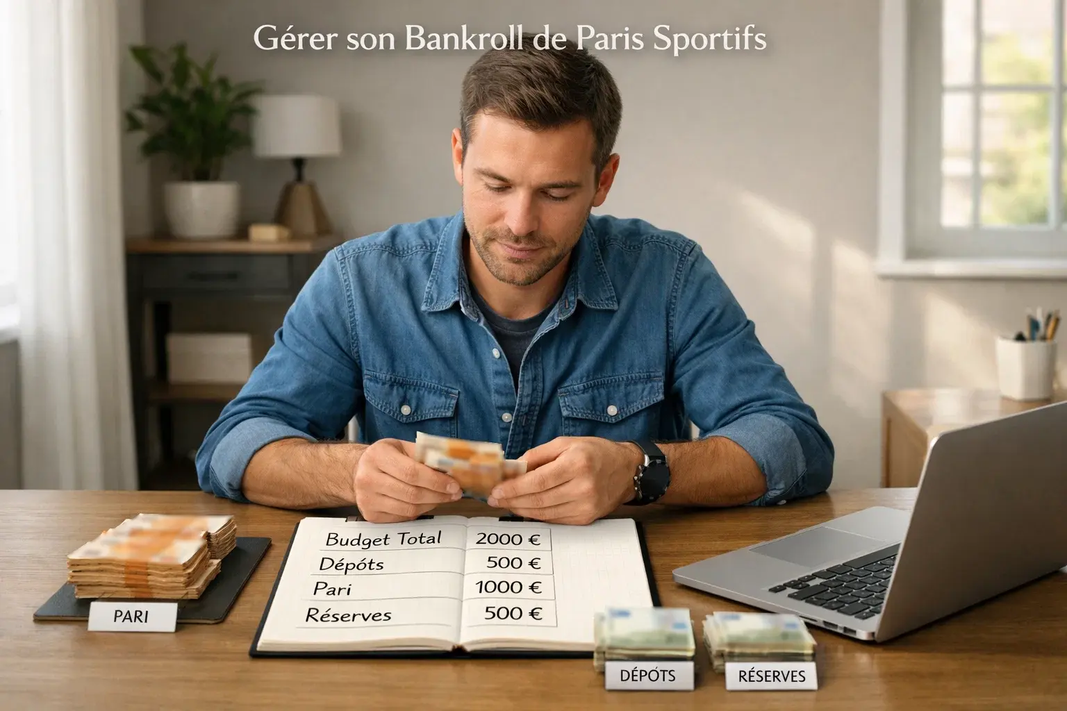 Parieur organisant son capital de paris sportifs avec méthode