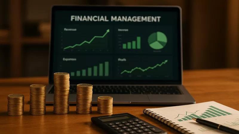 Tableau de bord de gestion financière avec graphiques de progression