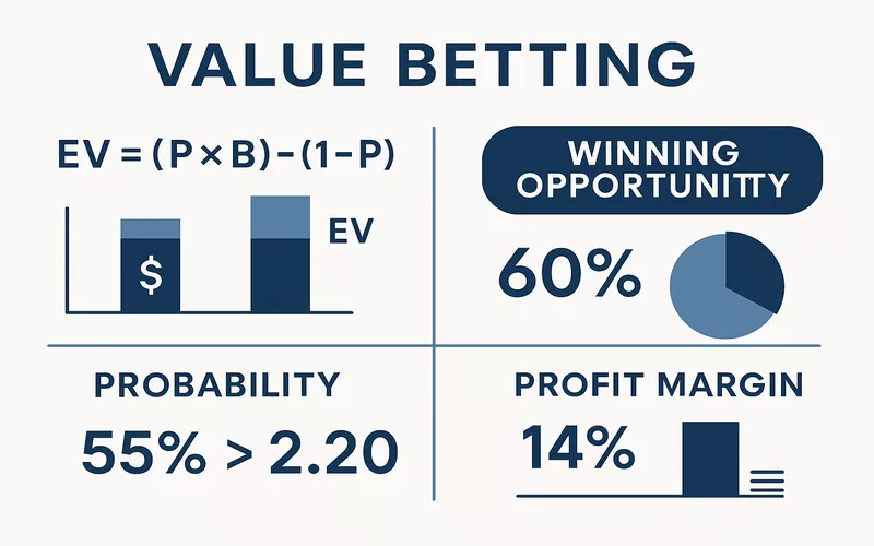 Infographie du calcul de value betting avec formules math&eacute;matiques